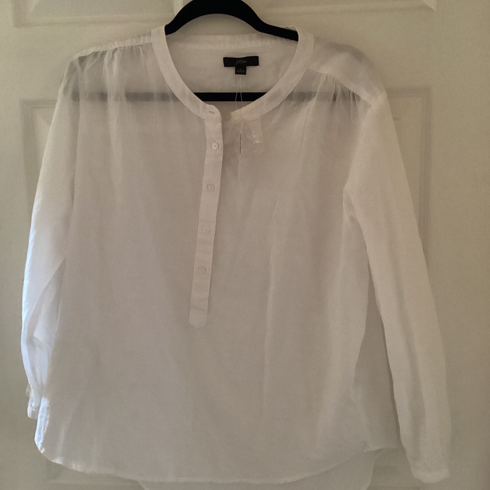 J Crew Popover in crinkle cotton L6579 NWT size large